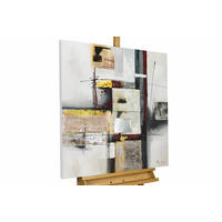 ACRYLBILD HANDGEMALT 80/80 cm - Beige/Grau, Holz/Textil (1.62/80cm) - KUNSTLOFT