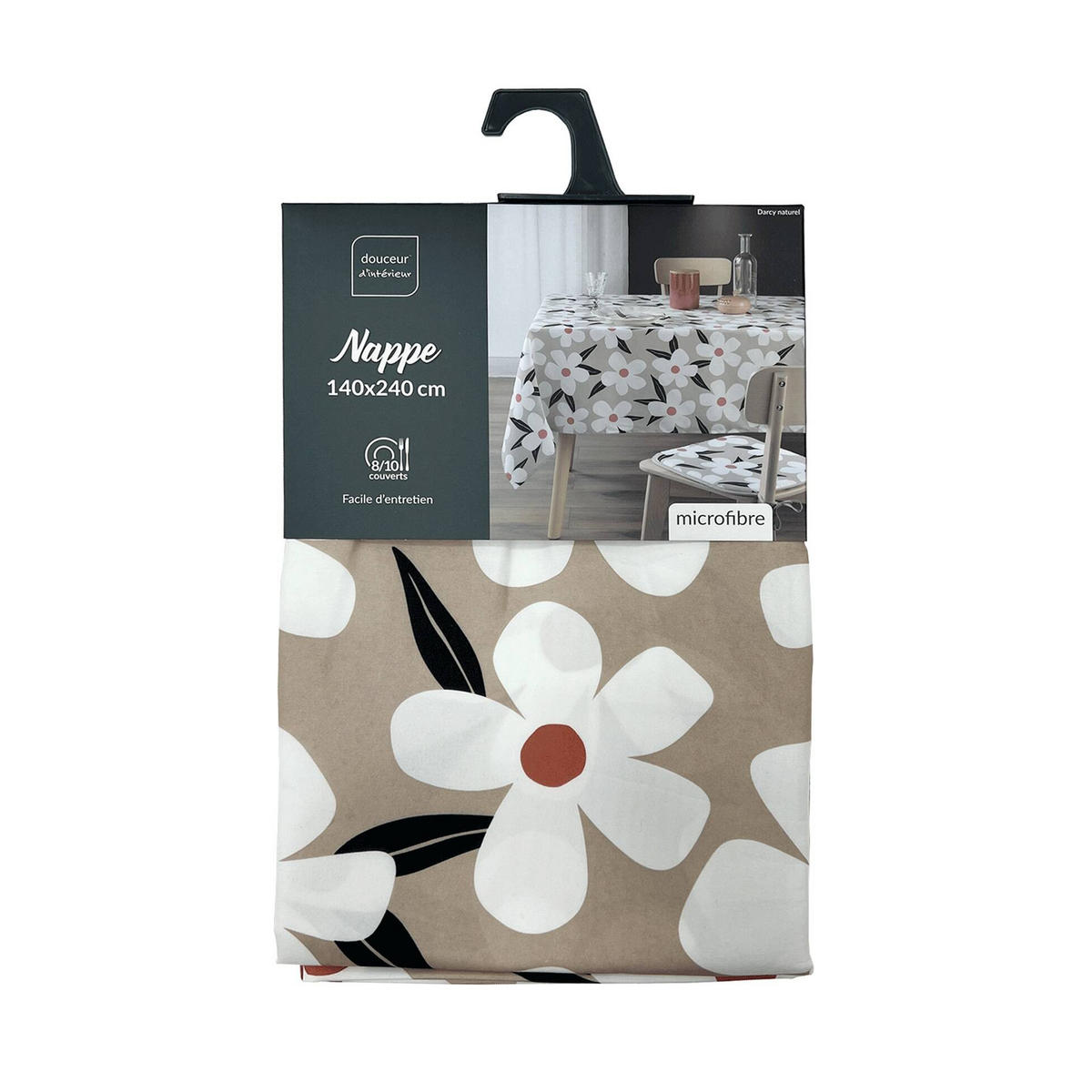 TISCHDECKE Darcy 140/240 cm - Beige, Textil (140/240cm) - Douceur d´intérieur