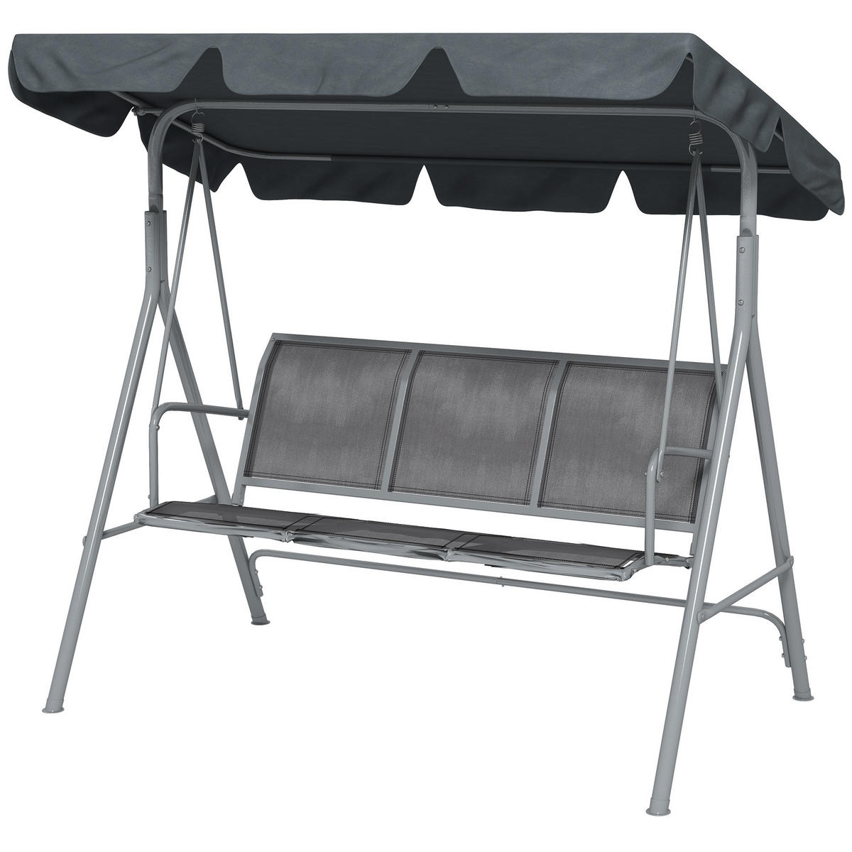 GARTENSCHAUKEL Grau 3-Sitzer - Grau, Metall (170/153/108cm) - PANGIVO