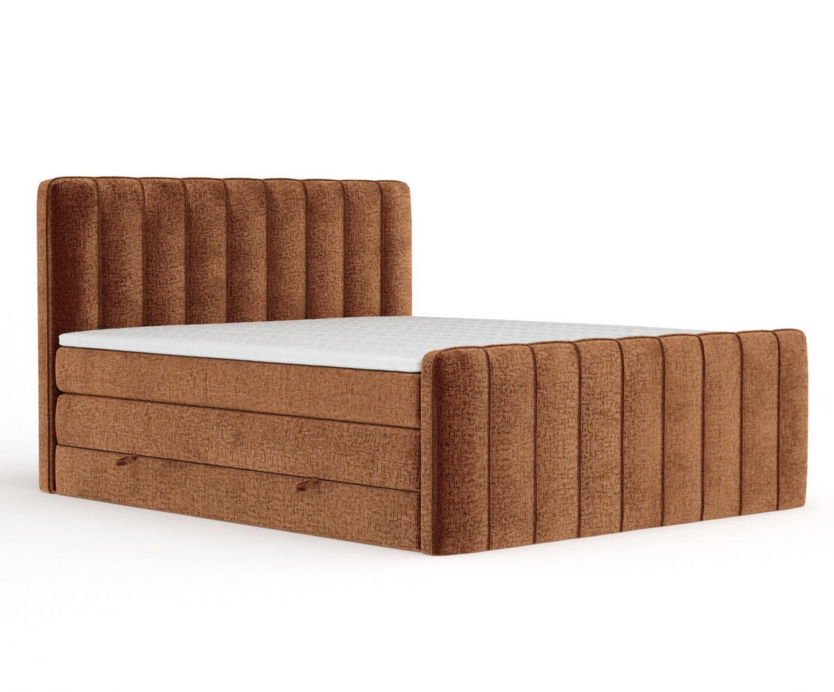 BOXSPRINGBETT Novara Kupferfarbe 200/200 cm - Schwarz/Kupferfarben, Holz/Holzwerkstoff (200/200cm) - Maison de Reve