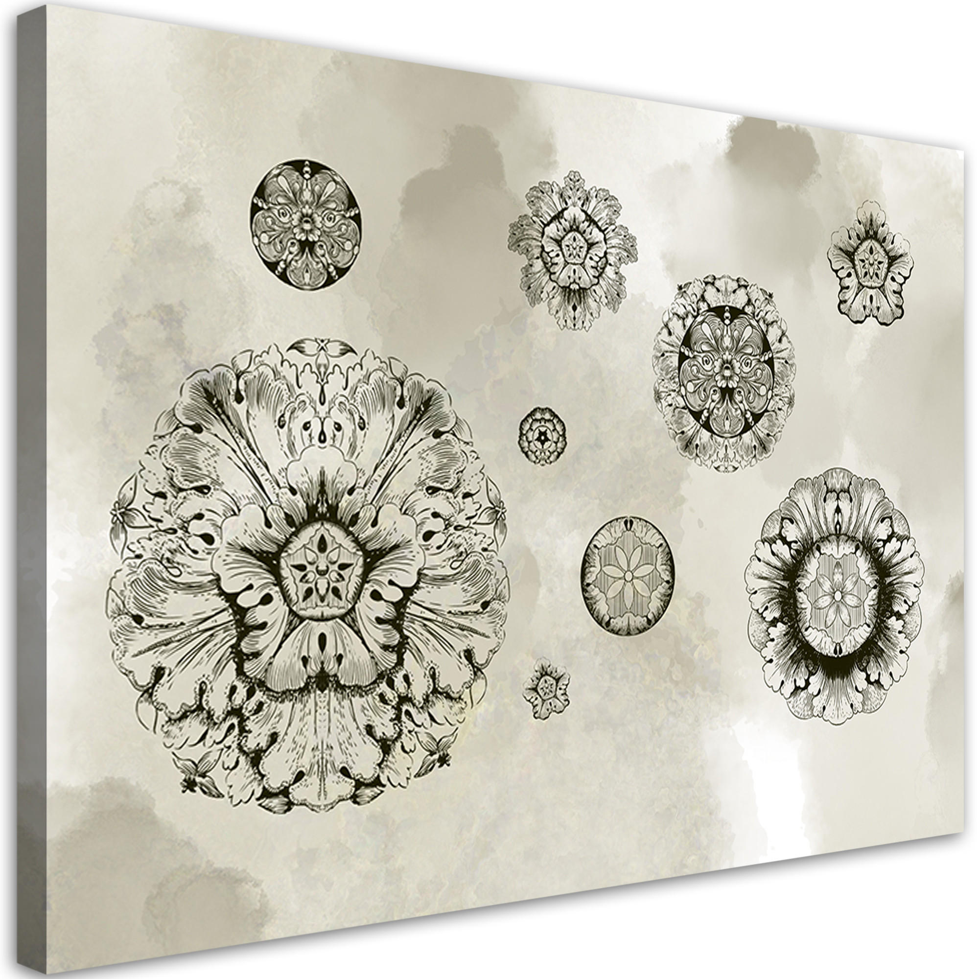 WANDBILD florale geometrische formen - Pink, Textil (60/40cm) - Feeby