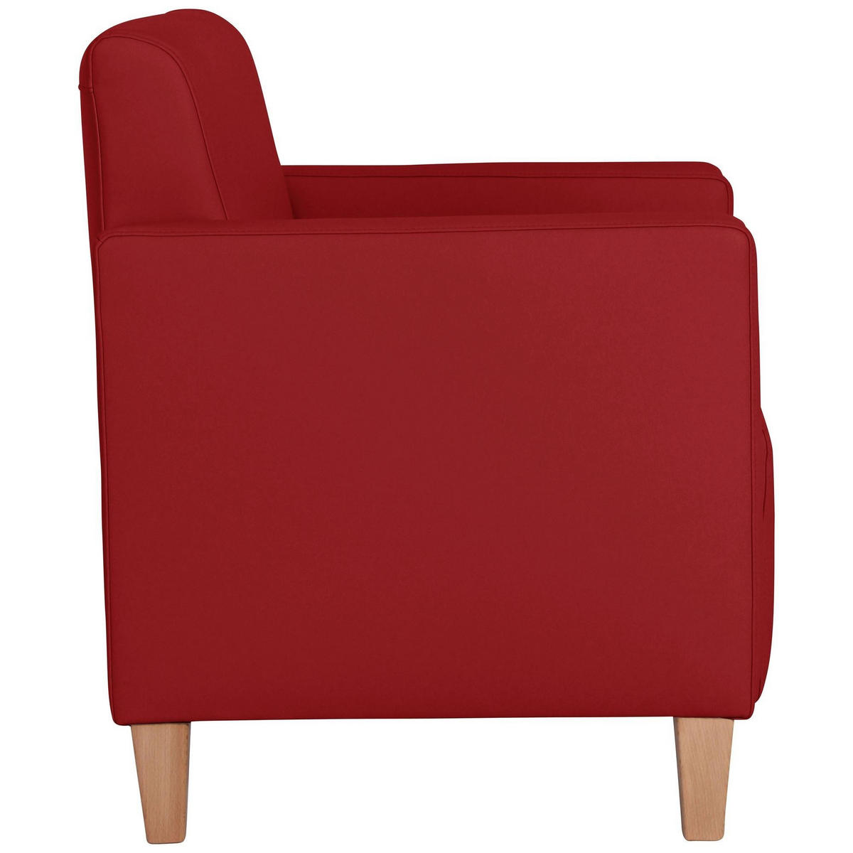 SESSEL Karol Bezug Kunstleder Buche natur / chili - Dunkelrot, Kunststoff (71/81/70cm) - 58aufmkessel