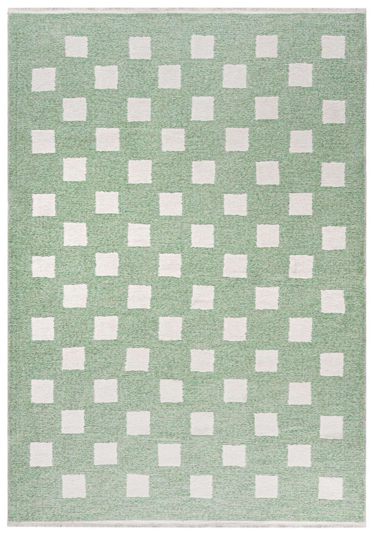 TEPPICH Zweiseitiger Weiß Modern Geometrisch - Kurzflor Rechteckig Weich - Ecru Grün - 200 x 300 cm - Creme/Hellgrün, Textil (200/300cm) - Mazovia