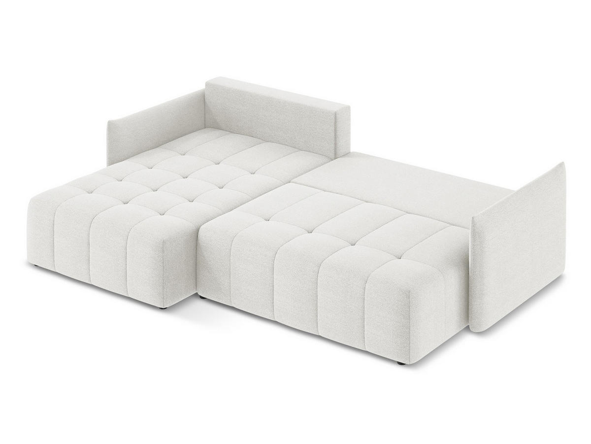 2-SITZER-SOFA Chenille Stoff Beige - Creme/Schwarz, Holzwerkstoff/Kunststoff (174/75/94cm) - Makamii