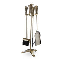 5-TLG.KAMINBESTECK-SET - Goldfarben, Kunststoff/Metall (22/64/20cm) - Relaxdays