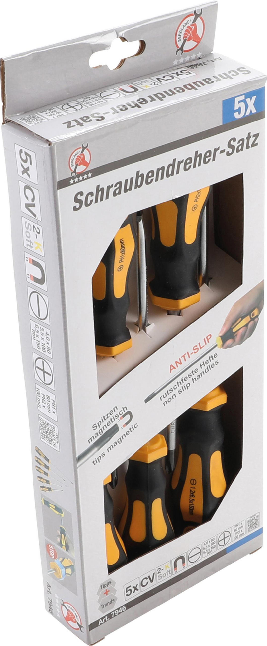 SCHRAUBENDREHER-SATZ | 5-TLG. - Multicolor, Kunststoff/Metall (1/1cm) - BGS technic