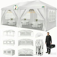 FALTPAVILLON 3x6 m Weiß mit 6 Seitenwänden - Weiß, Textil (300/320/600cm)