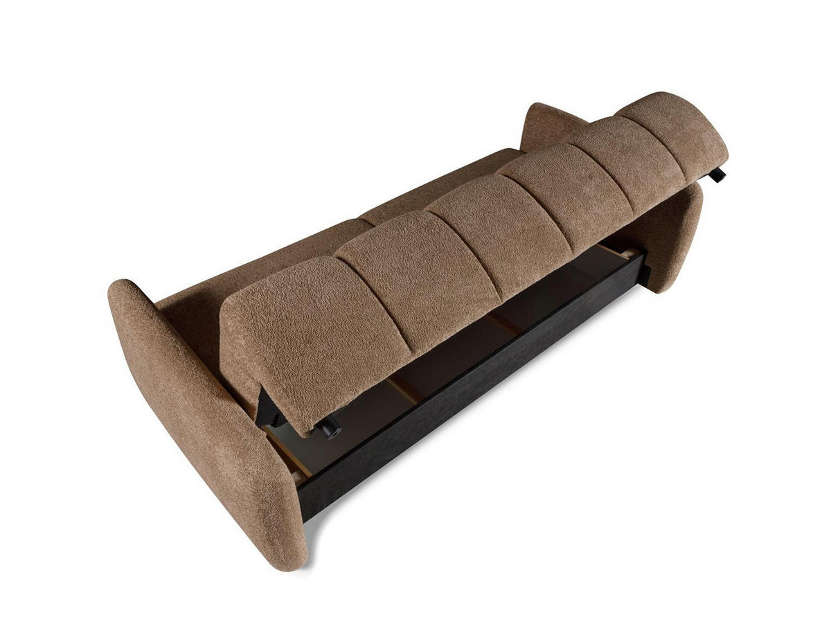 SOFA Kopiko Braun, mit Schlaffunktion und Bettkasten - Braun, Holzwerkstoff (225/93/100cm)
