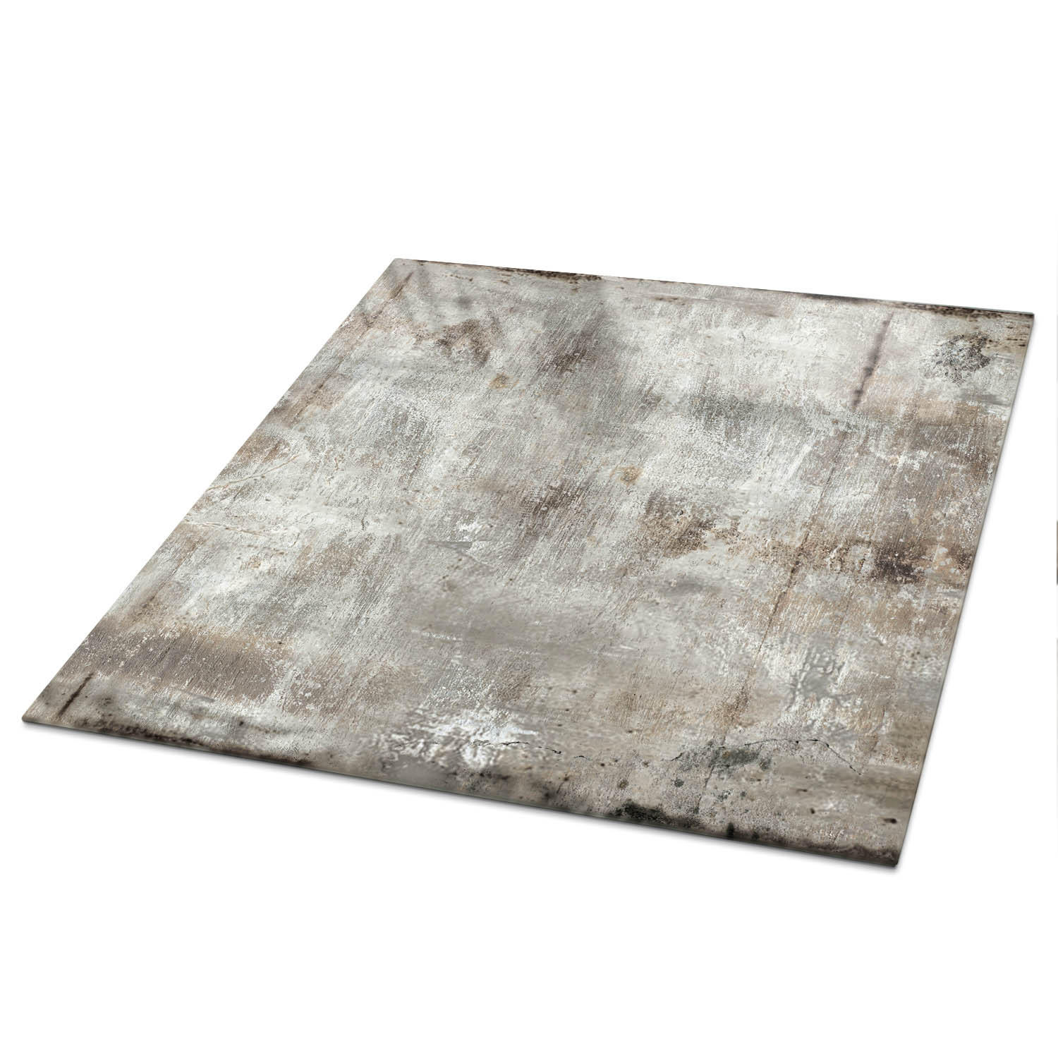 TISCHPLATTE 50x50 cm – Rohstruktur - Braun, Glas (50/50/0.4cm) - Wallfluent