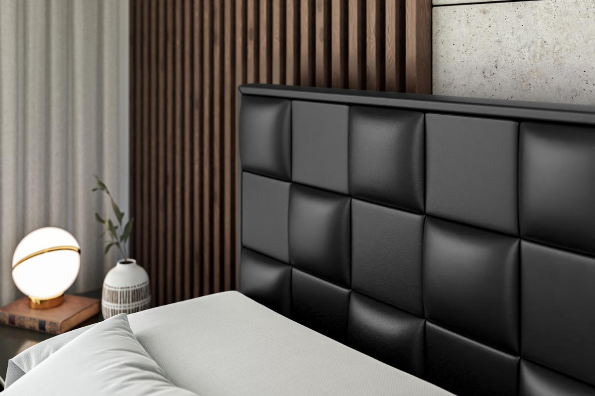 BOXBETT ZAFIRA - 180x200 - H4 - Schwarz Hochglanz - Schwarz Hochglanz, Holzwerkstoff (180/200cm) - ALTDECOR