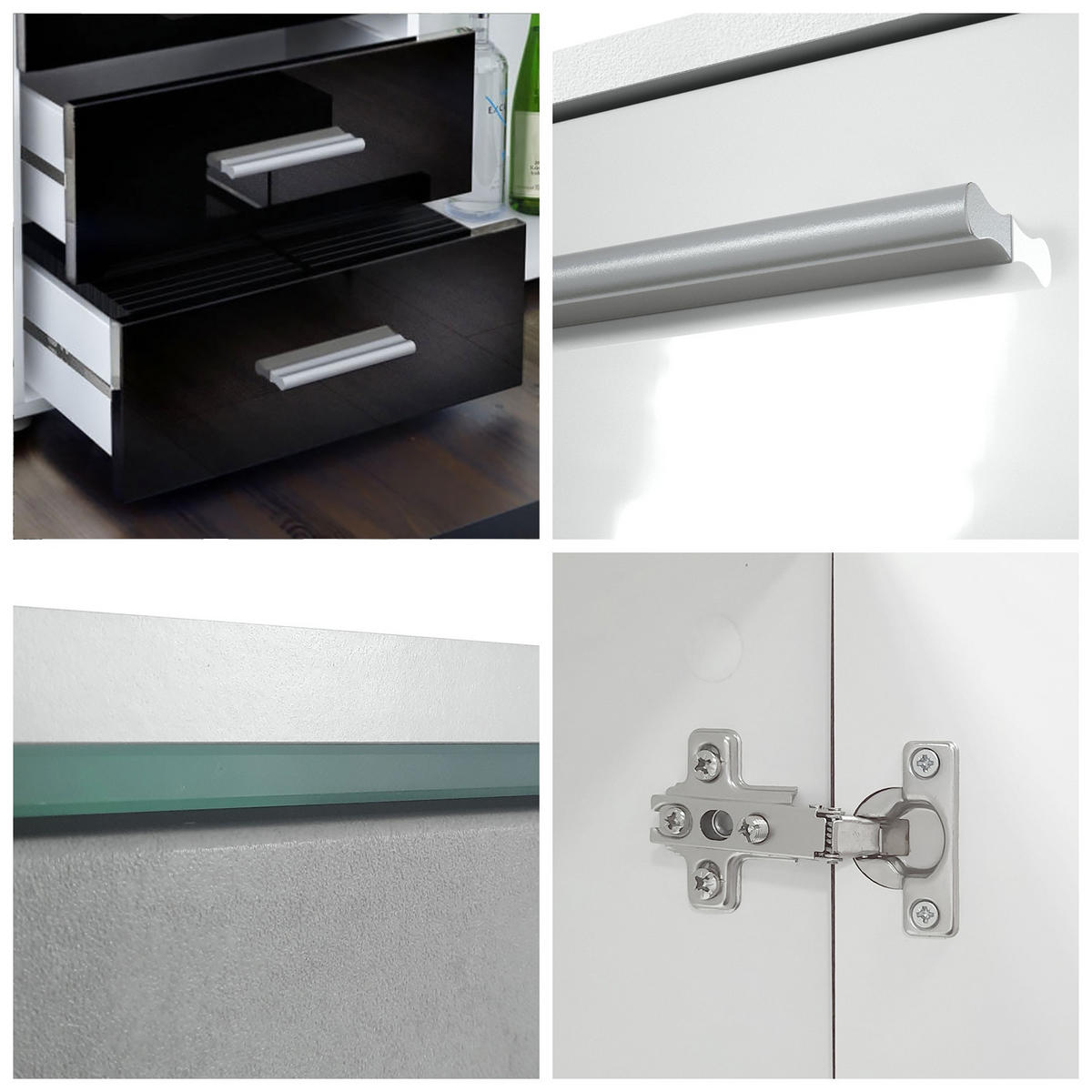 SIDEBOARD Verona Sandgrau Hochglanz - Sandfarben, Holzwerkstoff (139/72/35cm) - Vladon