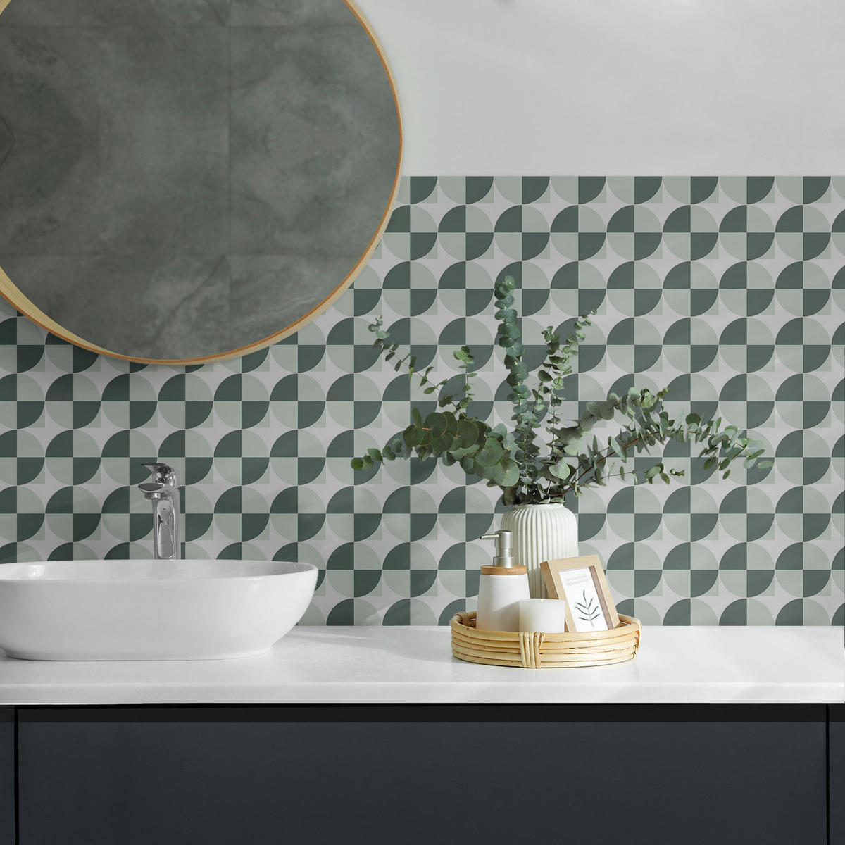 WANDPANEEL 9 Stück 30x30 cm selbstklebend Circona - Schieferfarben, Kunststoff (30/1.6/30cm) - Wallfluent