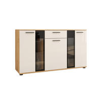 SIDEBOARD CERES LED - Weiß/Eiche Artisan, Holzwerkstoff (140/80/40cm) - Meblini