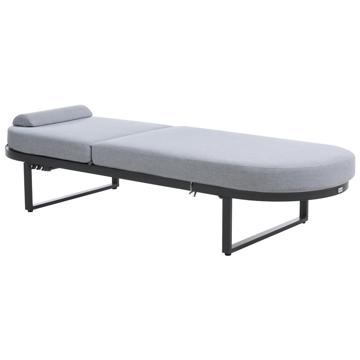 ȘEZLONG cu pernă metal gri Roncolo - gri închis/negru, metal (128/40/70cm) - Beliani