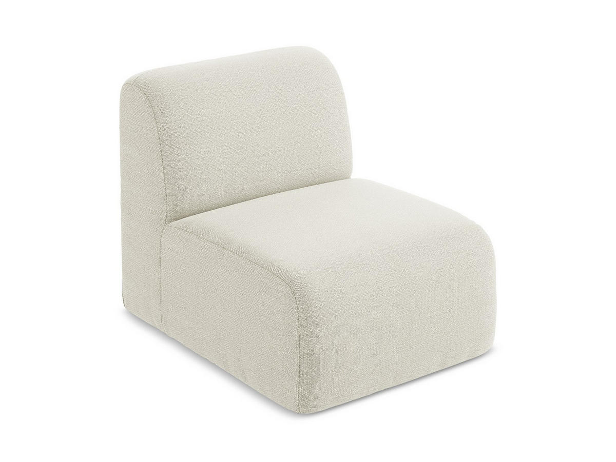 SOFAELEMENT Bouclé Stoff Beige - Sandfarben/Schwarz, Holzwerkstoff/Kunststoff (70/75/94cm) - Makamii