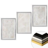 WANDBILDER 3er Set - 40x60 cm Silberner Rahmen - Pastellfarbene Marmorstrukturen - Silberfarben, Kunststoff (40/60cm) - ArtPrintCave