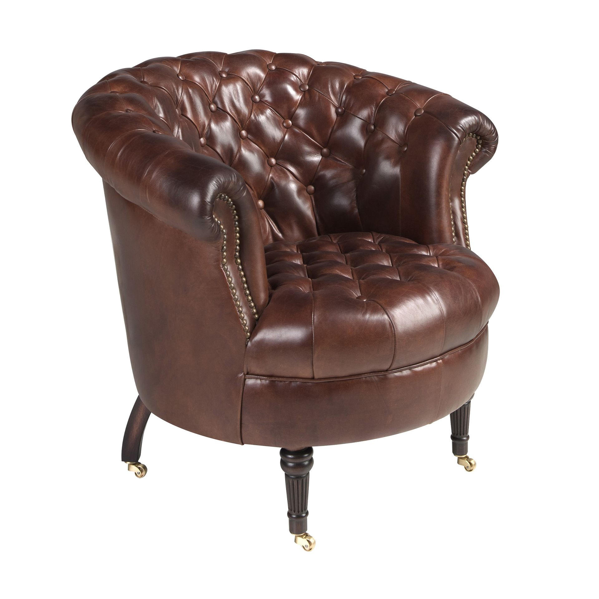 CHESTERFIELD-SESSEL Chester-Sessel aus cognacbraunem Leder 87/83/79 cm - Cognac/Walnussfarben, Leder/Holz (87/79/83cm) - ANGEL CERDA