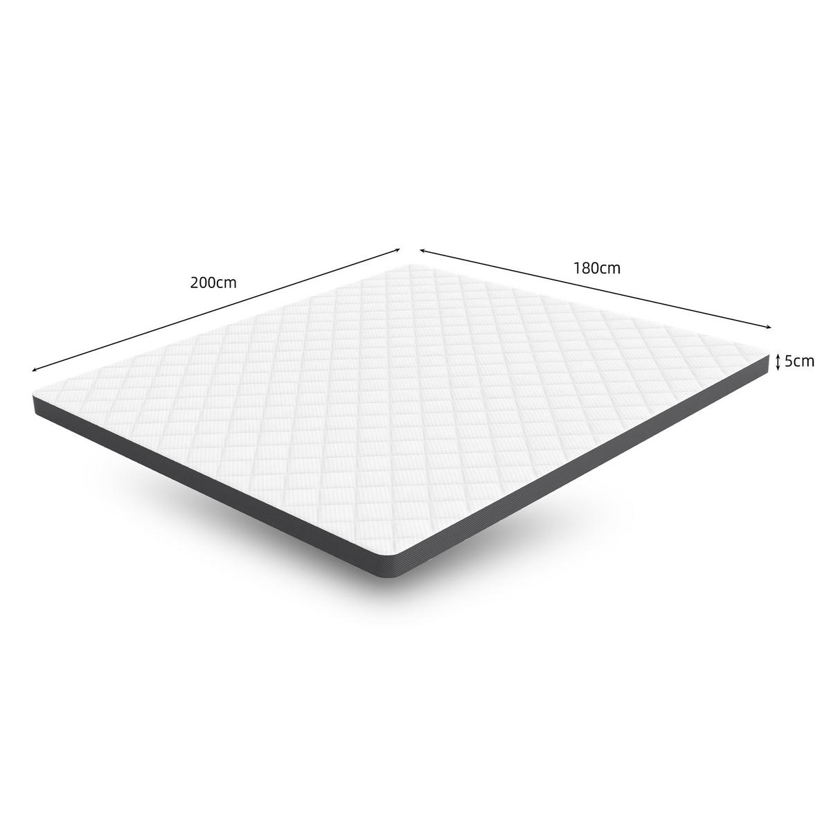 KOMFORTSCHAUMMATRATZE 180/200 cm Weiß + Grau Höhe 7 cm, H3 - Weiß, Textil (180/200cm) - Oxeza