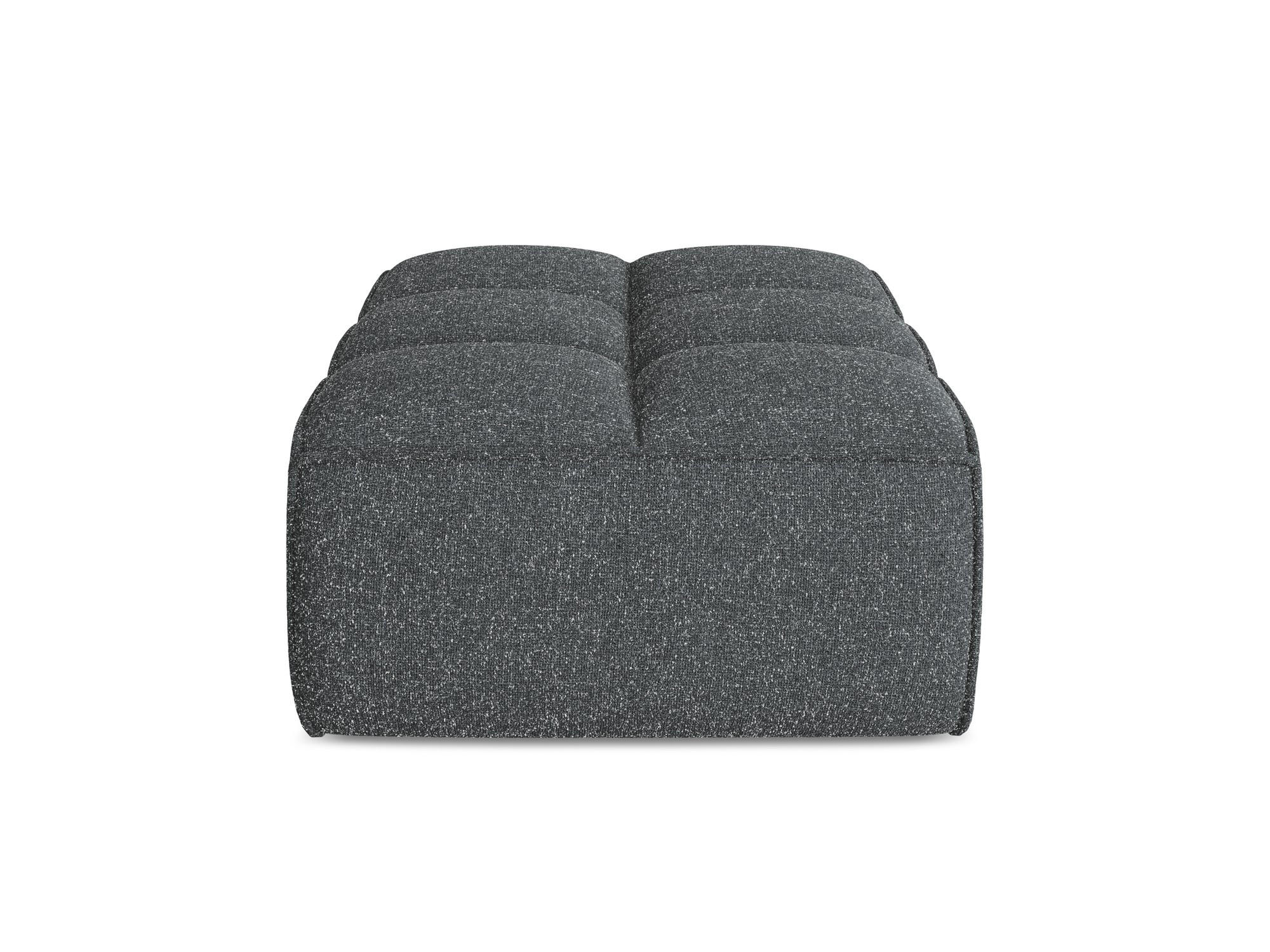 POUF Strukturstoff Stoff Grau - Schwarz/Graphitfarben, Kunststoff/Textil (80/43/93cm) - Makamii