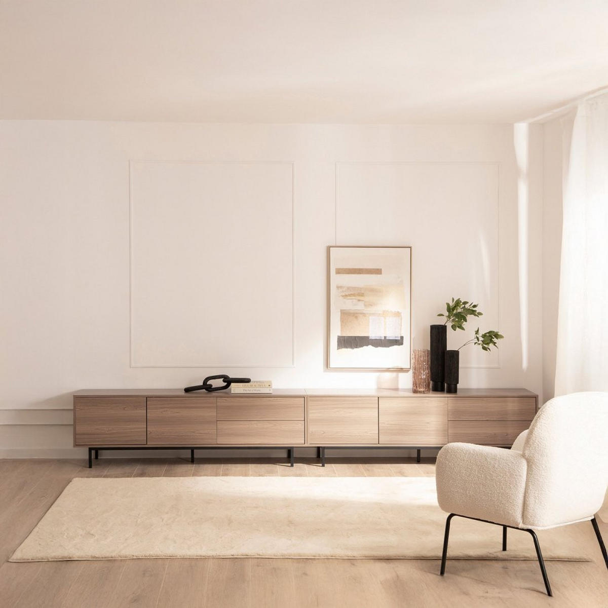 TV-ELEMENT Elton Natürlich 160 cm x 50 cm - Naturfarben, Holzwerkstoff (160/50/40cm) - Klast Home