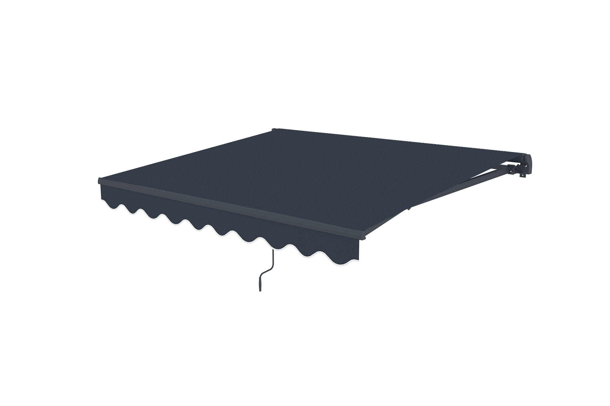EINTEILIGE MARKISE Vecchio Grau 2,5 m x 2 m - Premium-Leinwand 320g/m² - Grau, Metall (250/270/200cm) - Cazeboo