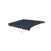 EINTEILIGE MARKISE Vecchio Grau 2,5 m x 2 m - Premium-Leinwand 320g/m² - Grau, Metall (250/270/200cm) - Cazeboo