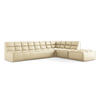 ECKSOFA Beidseitig Kunstleder Beige - Beige/Schwarz, Leder/Kunststoff (308/258cm) - Makamii