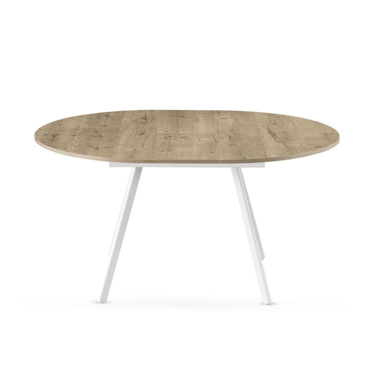 ESSTISCH LIV 120-150/120/76 cm Rund Sandeiche - Eiche San Remo/Weiß, Holzwerkstoff (120/120/76cm) - B&D Home