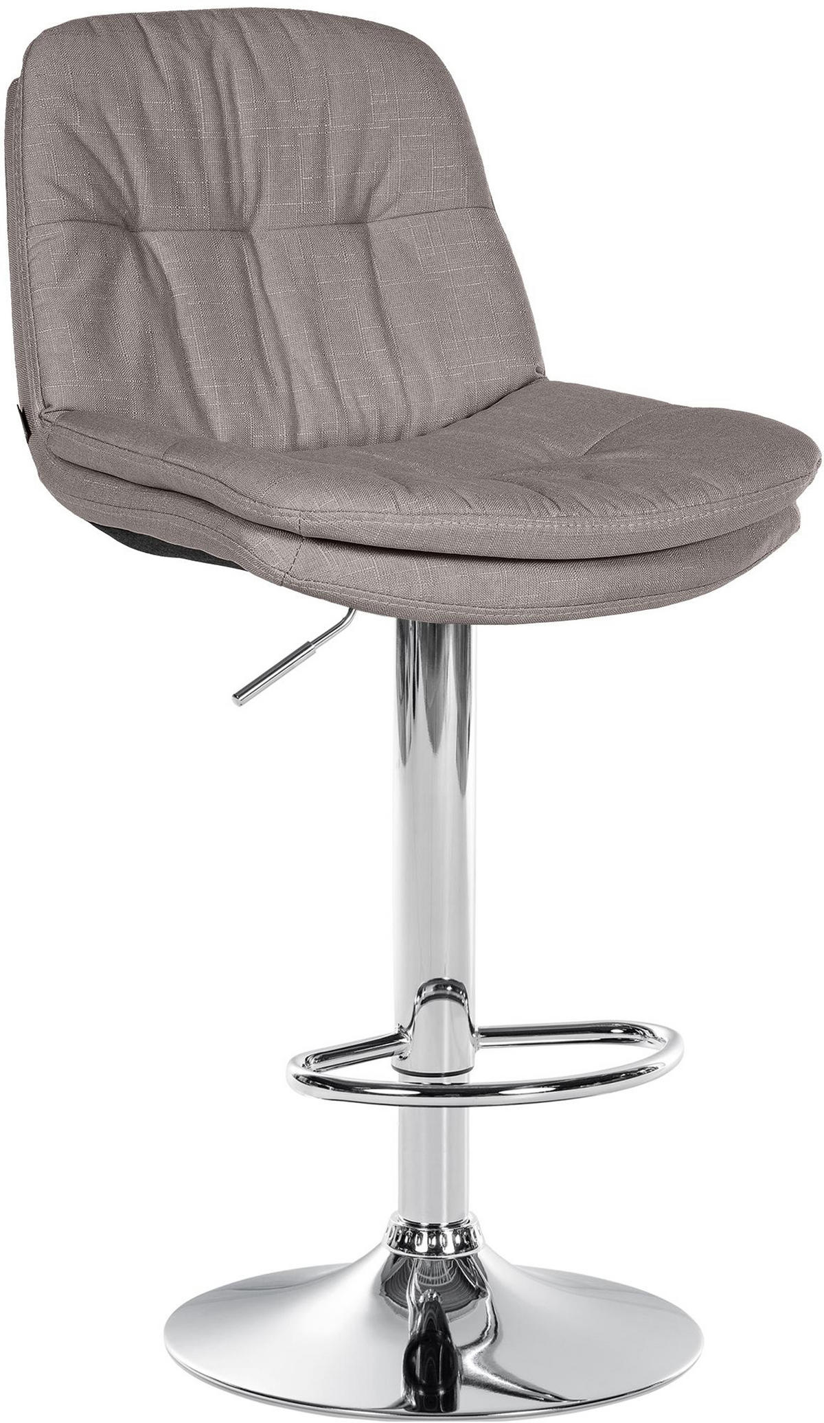 BARHOCKER Laura Stoff chrom grau - Chromfarben/Grau, Textil/Metall (46/113/54cm) - TPFLiving
