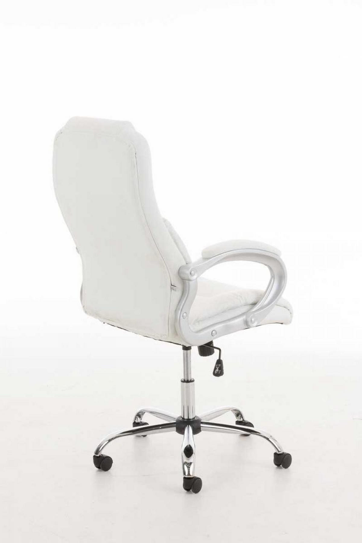 CHEFSESSEL Lederlook weiß - Chromfarben/Weiß, Textil/Metall (66/113/70cm) - CLP