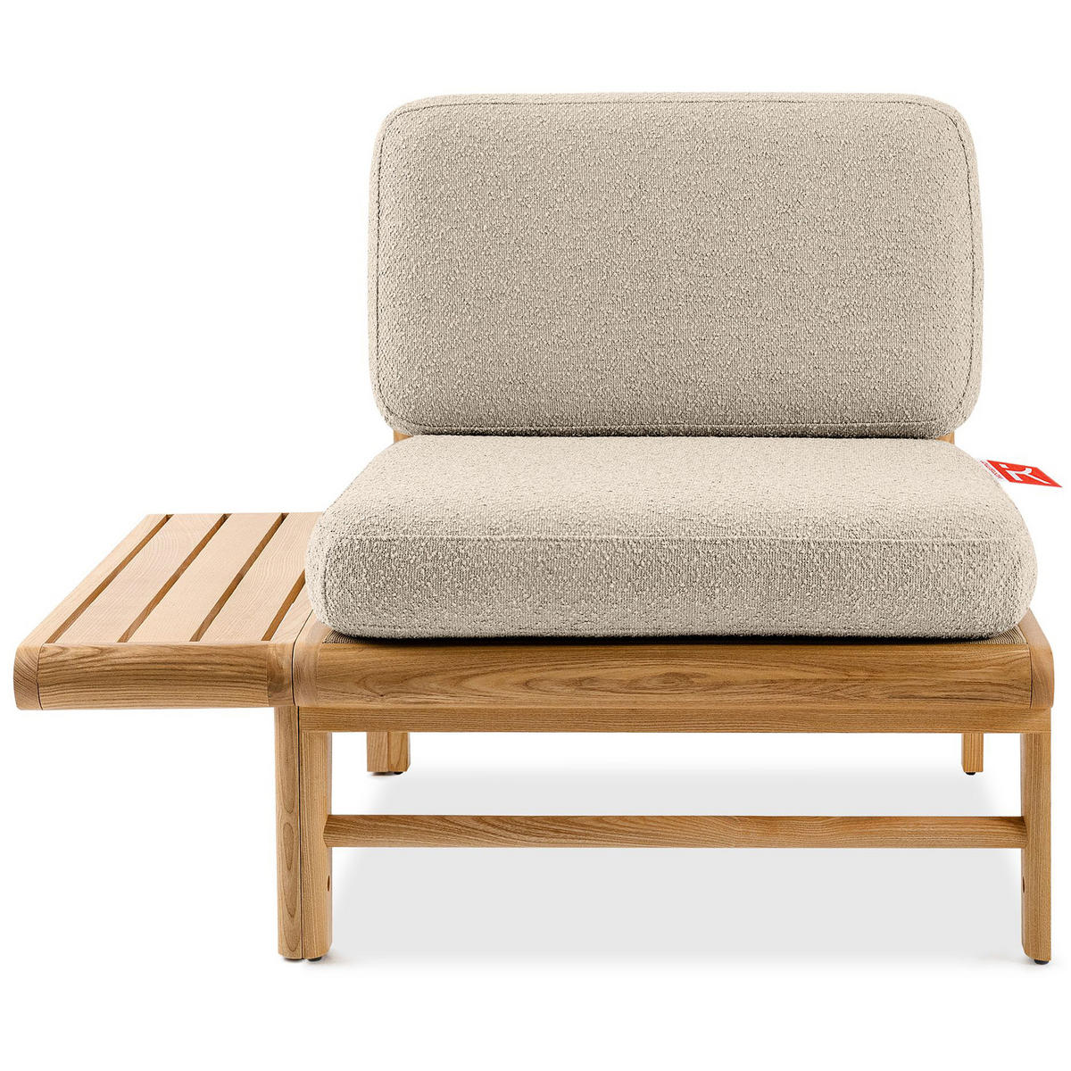 LOUNGESOFA ATREDA links - Creme, Holz/Textil (300/80/175cm) - KONSIMO®