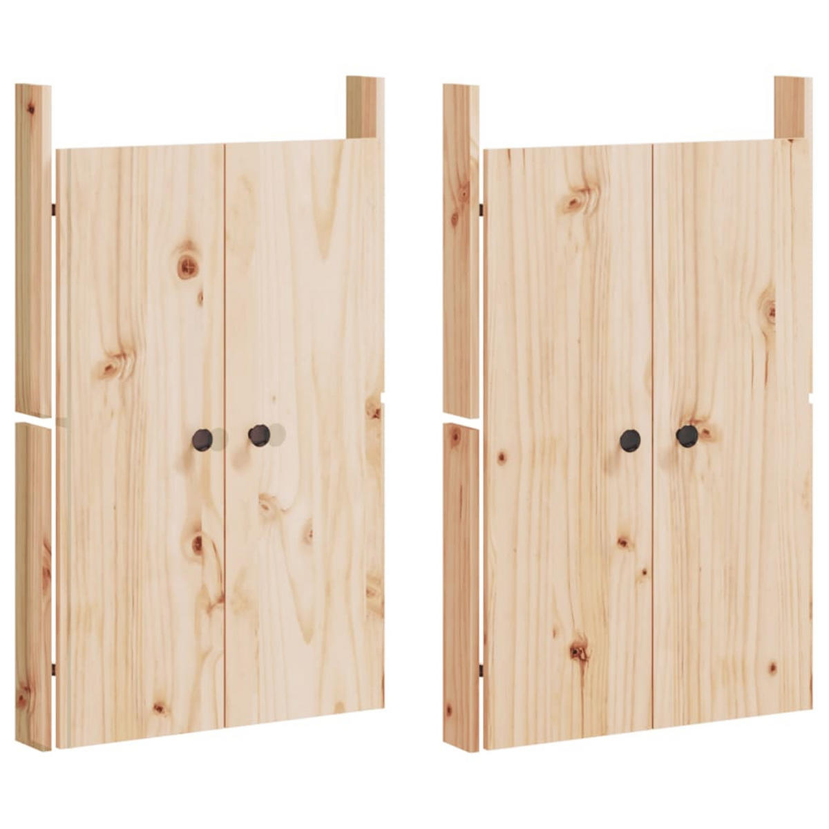 OUTDOOR-KÜCHENSCHRANK mit 4 Türen, 106/55/92 cm, aus Massives Kiefer, in Natur - Braun, Holz (55/92/106cm) - vidaXL