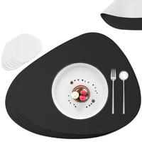 TISCHSET - Kunstleder - Doppelseitig - Schwarz/Weiß - Organisch - 44x37cm - 12 Stück - Weiß, Kunststoff (44/37cm) - Sänger