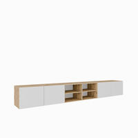 TV-SCHRANK Noe IV 300 cm, viertürig, artisan, weiß - Eiche Artisan/Weiß, Kunststoff (300/41/40cm) - Margaret Hadas24