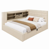 POLSTERBETT mit Stauraum und LED 140x200 cm Beige - Beige, Metall (140/200cm) - Meubliv