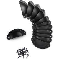 MÖBELGRIFF Schwarz 12er-Set - Schwarz, Metall (3.5/3/8.1cm)