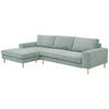 SOFA mit Longchair links Kaylynn Cordstoff silber - Silberfarben, Kunststoff (175/294cm) - 58aufmkessel
