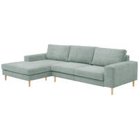 SOFA mit Longchair links Kaylynn Cordstoff silber - Silberfarben, Kunststoff (175/294cm) - 58aufmkessel