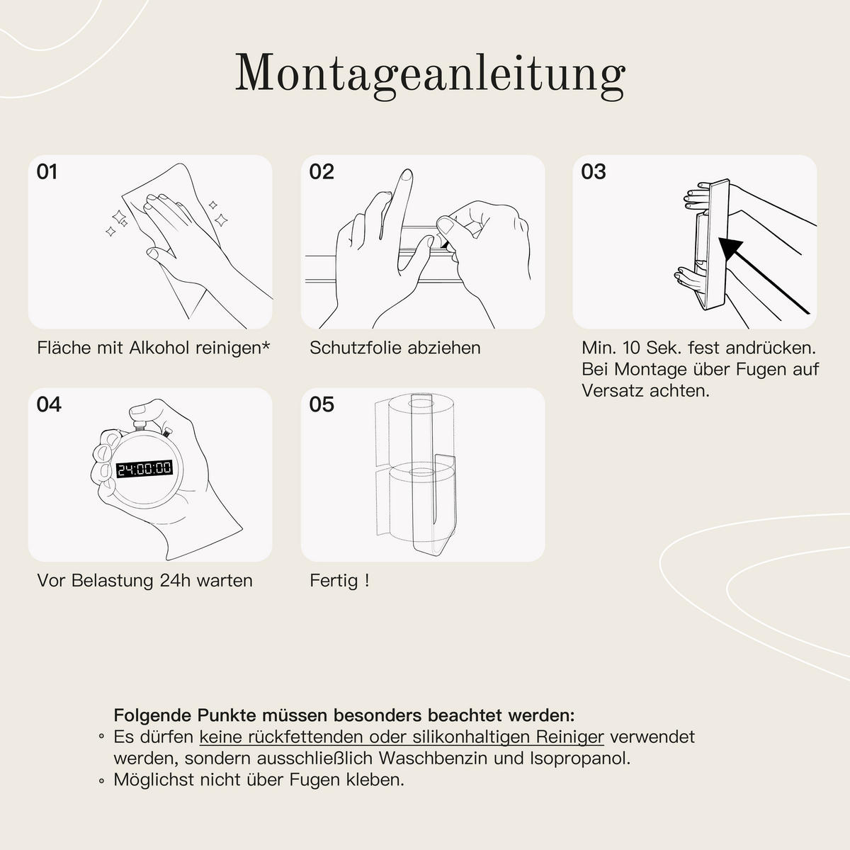TOILETTEN ERSATZROLLENHALTER OHNE BOHREN - Silberfarben, Metall (3.4/23/6cm) - Designfabrik Hamburg