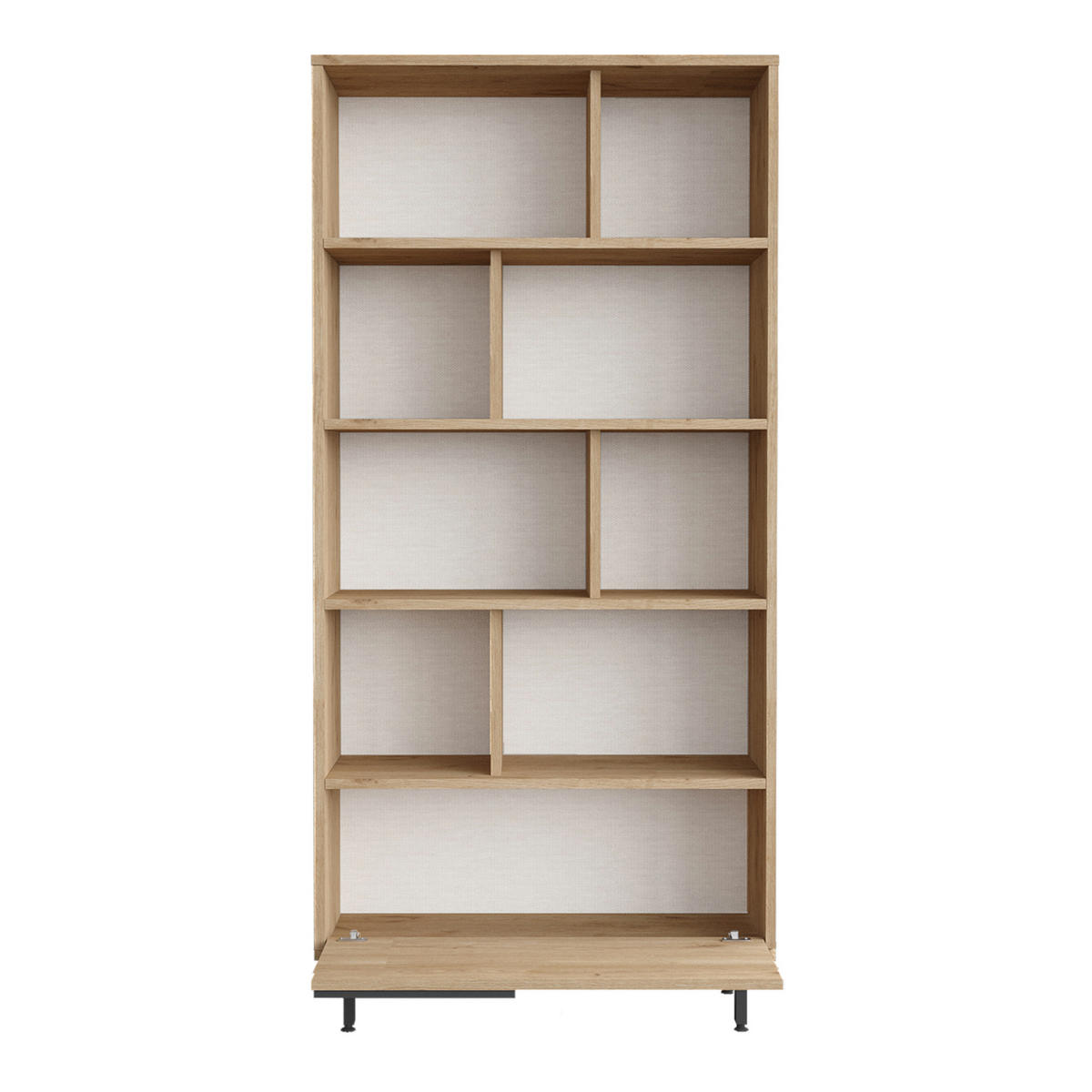 BÜCHERREGAL Fajaarire - Eichefarben/Schwarz, Holzwerkstoff/Metall (84/175.5/29.5cm) - [en.casa]