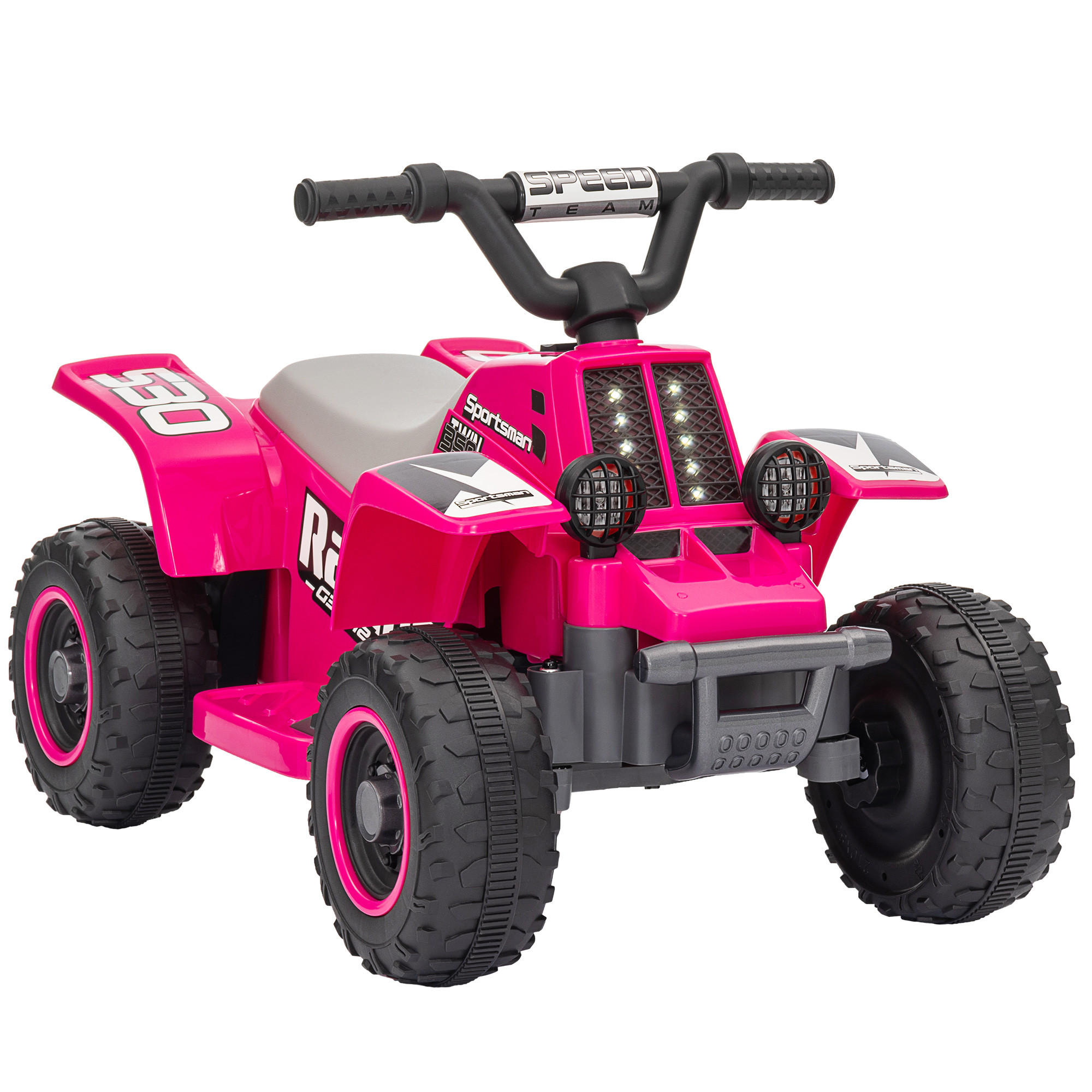 ELEKTRISCHES Quad Bike für Kinder, batteriebetrieben, fährt vorwärts und rückwärts, LED-Lichter, 18-36 Monate, Rosa - Rosa, Kunststoff/Metall (70.5/42.5/46.5cm) - AIYAPLAY