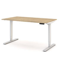 SCHREIBTISCH Elektrisch höhenverstellbarer Schreibtisch Y-Line Eiche Natura Signalweiß 140/80/62-127cm - Weiß/Eiche Artisan, Holzwerkstoff/Metall (80/140/127cm) - ASSMANN