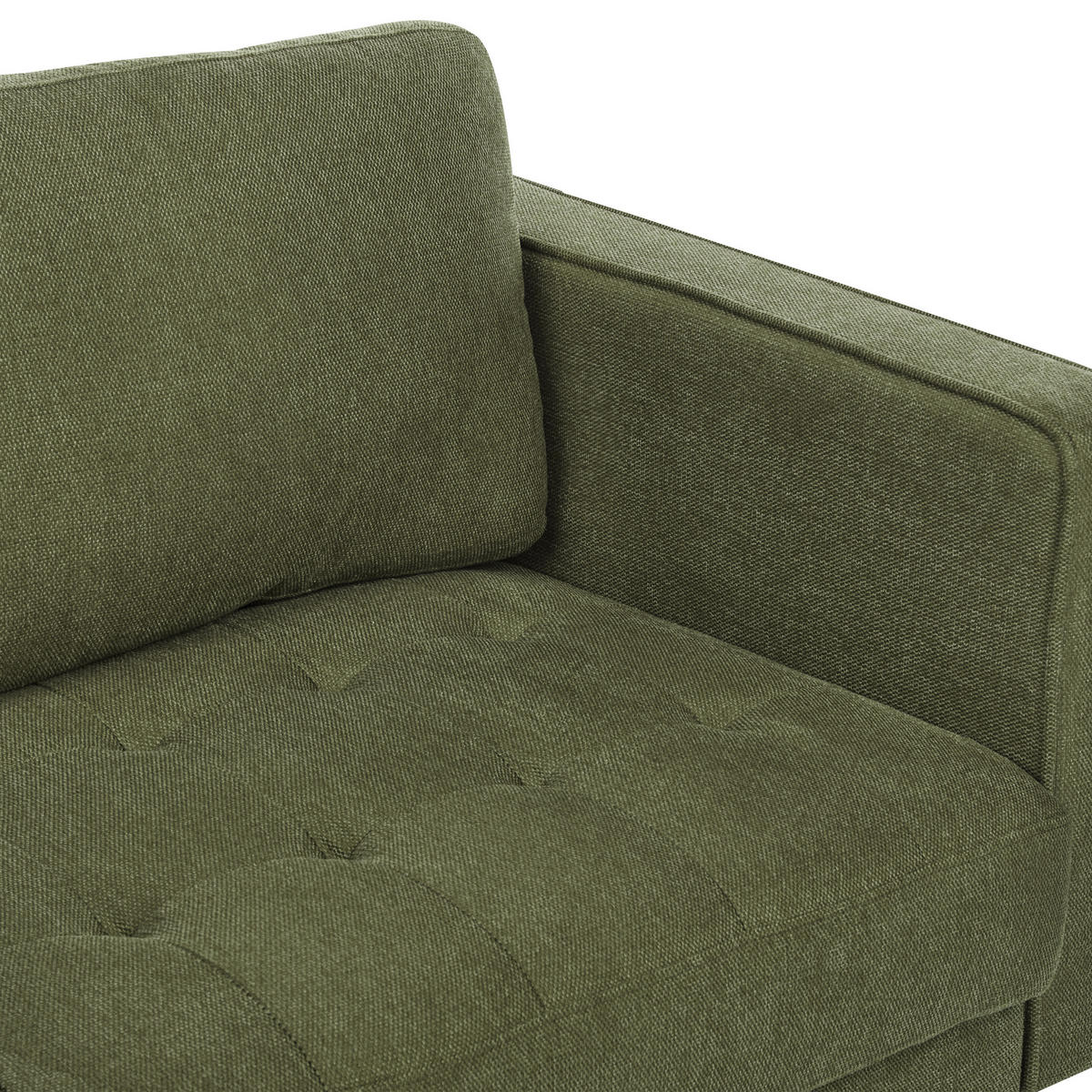 3-SITZER-SOFA dunkelgrün Nurmo - Dunkelbraun/Grün, Textil (177/78/74cm) - Beliani