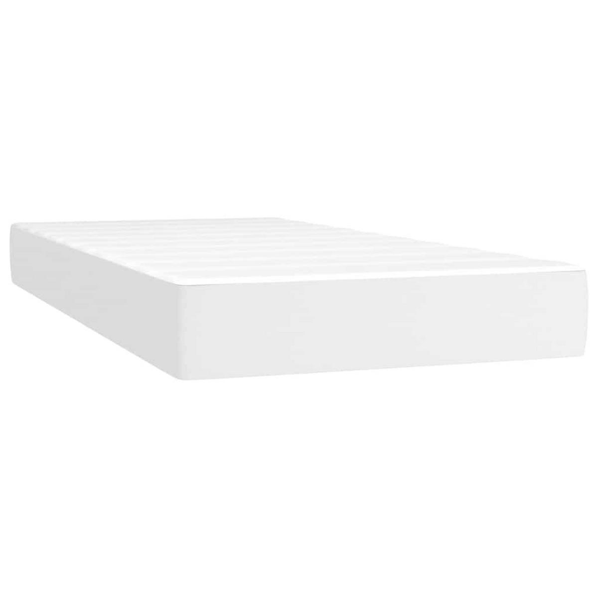 BOXSPRINGBETT 100/200 Cm Weiss Kunstleder - Weiß, Leder (103/203cm) - vidaXL