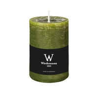 STUMPENKERZE Rustik Marble Style Olive 100 x Ø 68 mm, 1 Stück - Olivgrün, Paraffin (7/10cm) - Wiedemann Kerzen