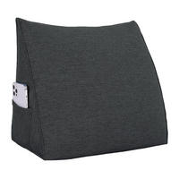 RÜCKENKISSEN für Bett Leinenlook Schwarz 45 cm - Schwarz, Textil (50/45cm) - Vercart