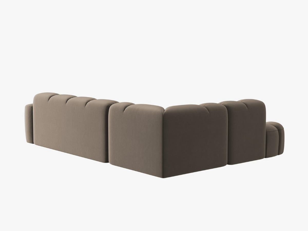 ECKSOFA links Lisa aus Samt hellbraun 5 Sitzplätze - Hellbraun, Textil (234/293cm) - Micadoni