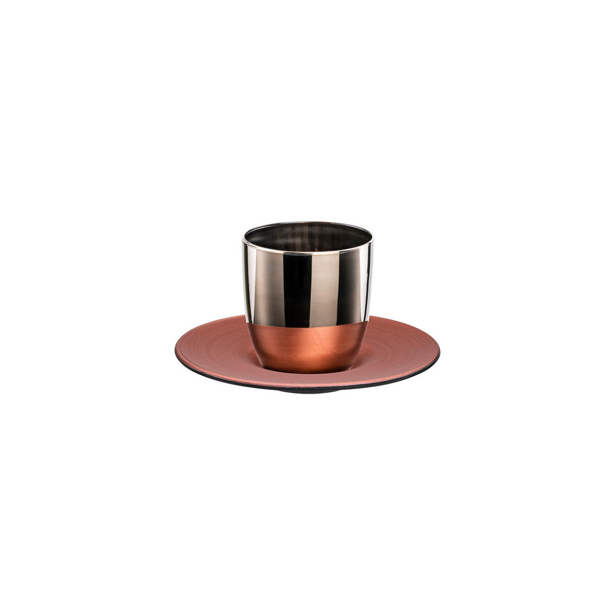 ESPRESSOTASSE MIT UNTERTASSE Cosmo Collect Platin / Kupfer 100 ml - Platinfarben/Kupferfarben, Glas (0.1L) - Eisch