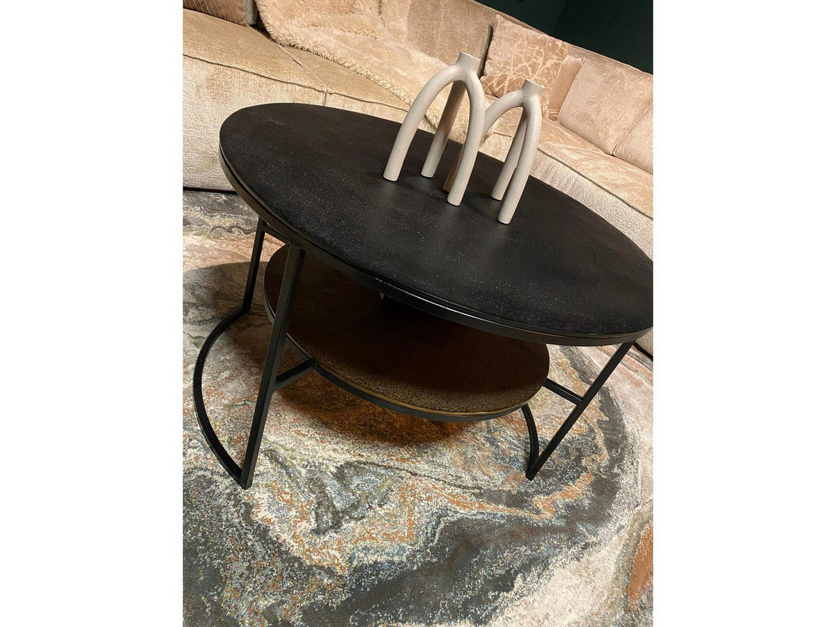 COUCHTISCH Lucia Aluminium 80 cm / 80 cm Schwarz - Schwarz, Holz (80/80/50cm)