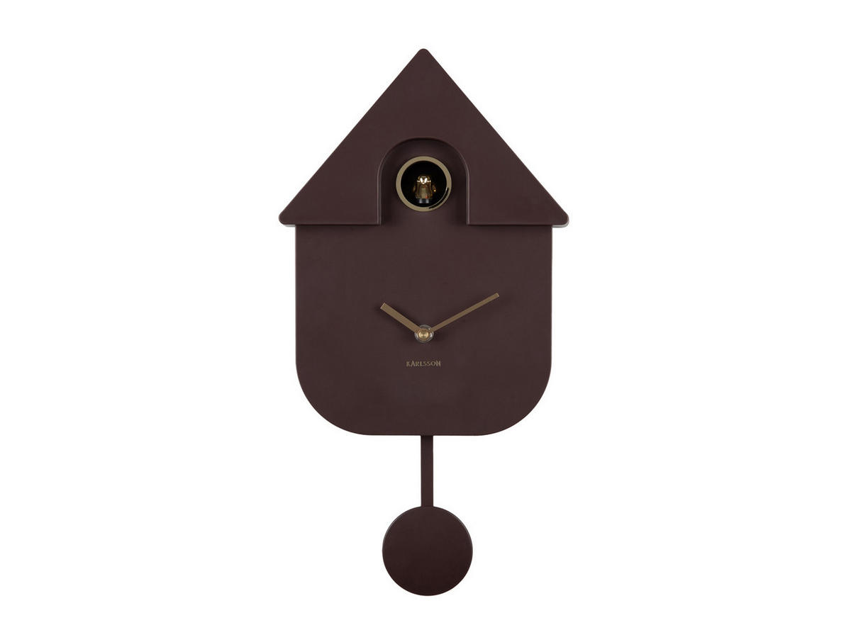 WANDUHR Modern Cuckoo Oro Braun 8.5/21.5/41 cm - Braun, Kunststoff (21.5/41/8.5cm) - Karlsson
